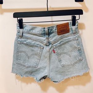 Light Denim Levi Cut Off Wedgie Shorts 24